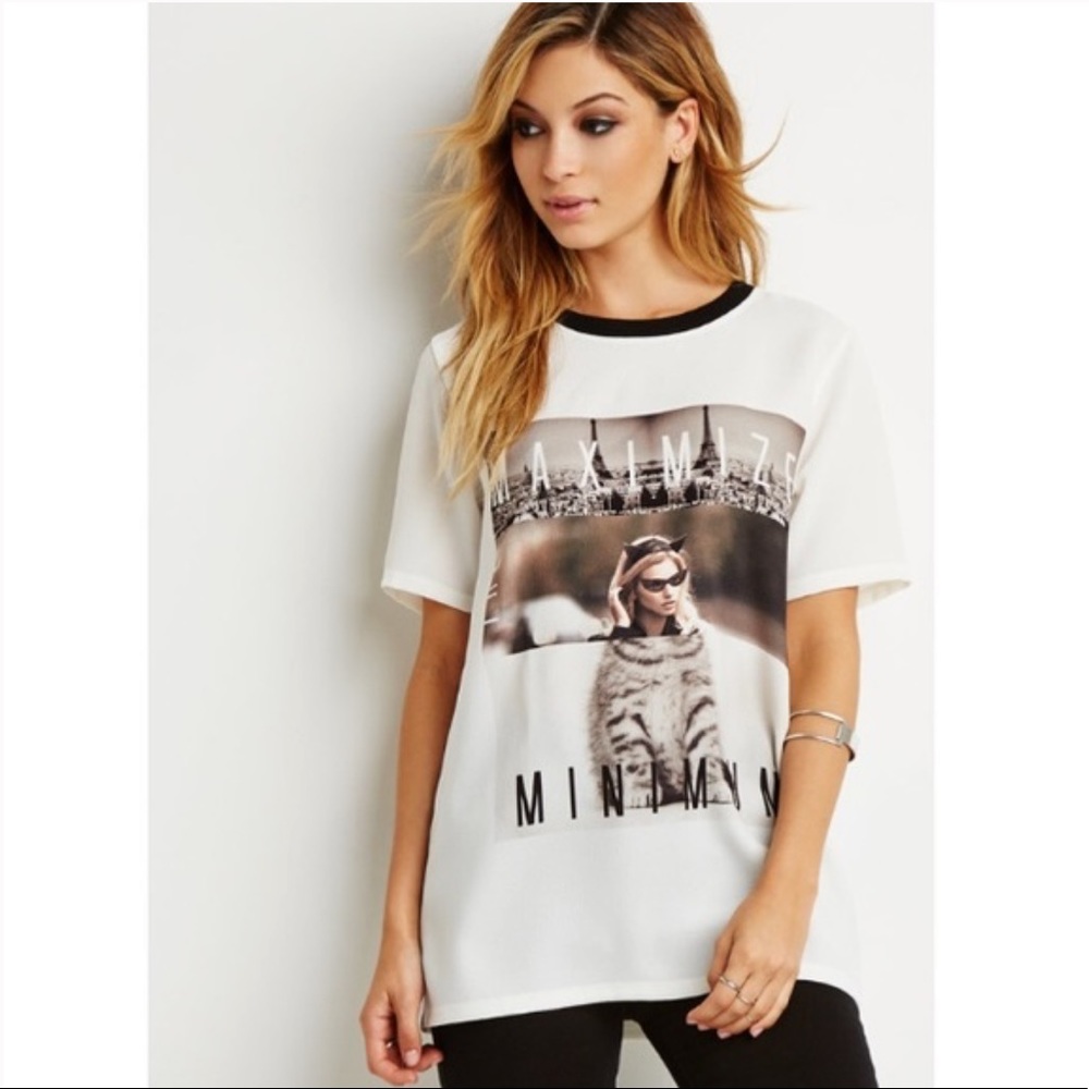 Forever 21 tunic style dress graphic t-shirt